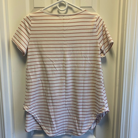 🍁 NWOT Striped Top - Pink & White - Picture 2 of 2